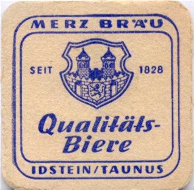 idstein hg-he mrz 1a (quad190-merz bru seit 1828-blau)